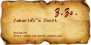 Zakariás Zsolt névjegykártya